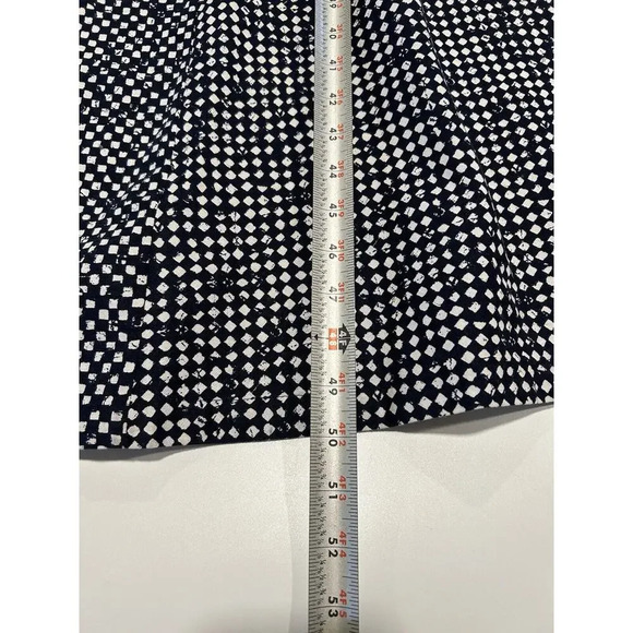 Madewell Dress Women 2 Midi Empire Waist Navy Blue White Geometric Cotton Casual - Picture 8 of 9